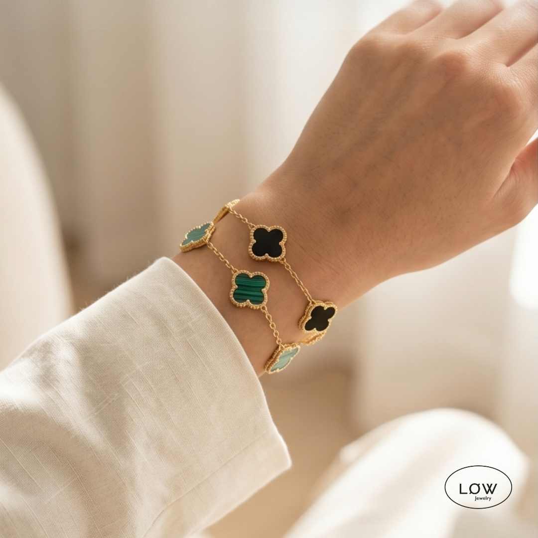 Armbånd kløver kløverarmbånd Color Clover Bracelet – 18K Gold fra LØW Jewelry