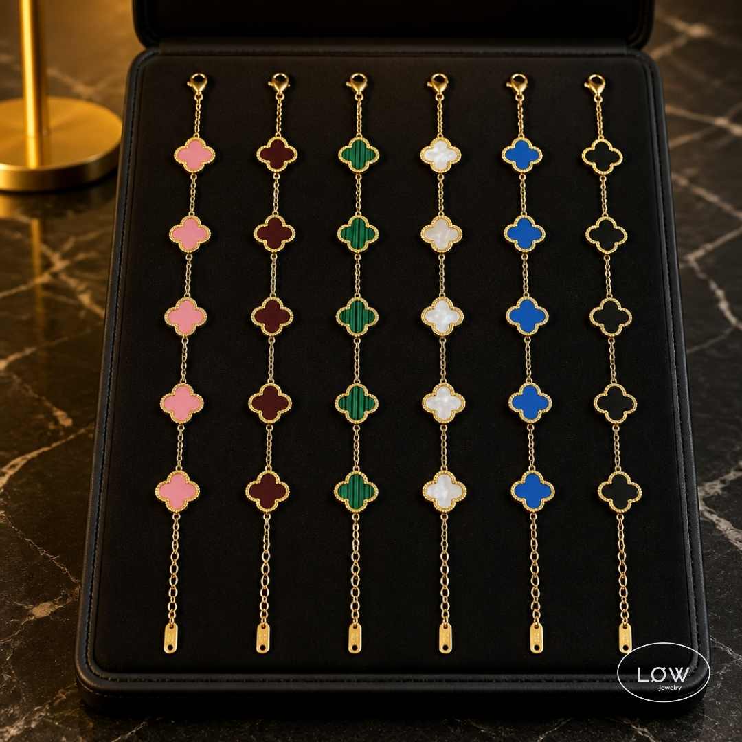 Armbånd kløver kløverarmbånd Color Clover Bracelet – 18K Gold fra LØW Jewelry