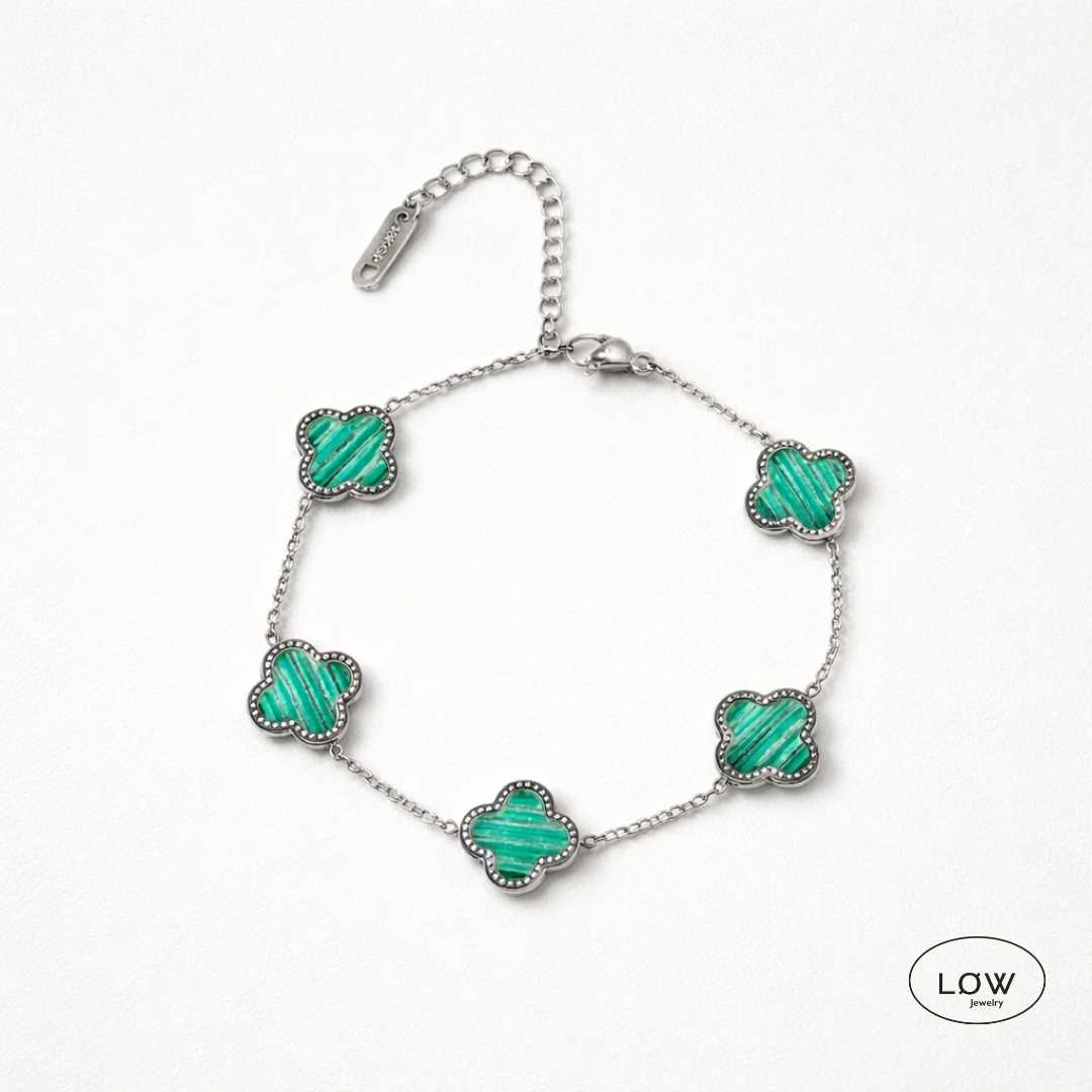 Firkløver armbånd Color Clover Bracelet – 18K White Gold fra LØW Jewelry