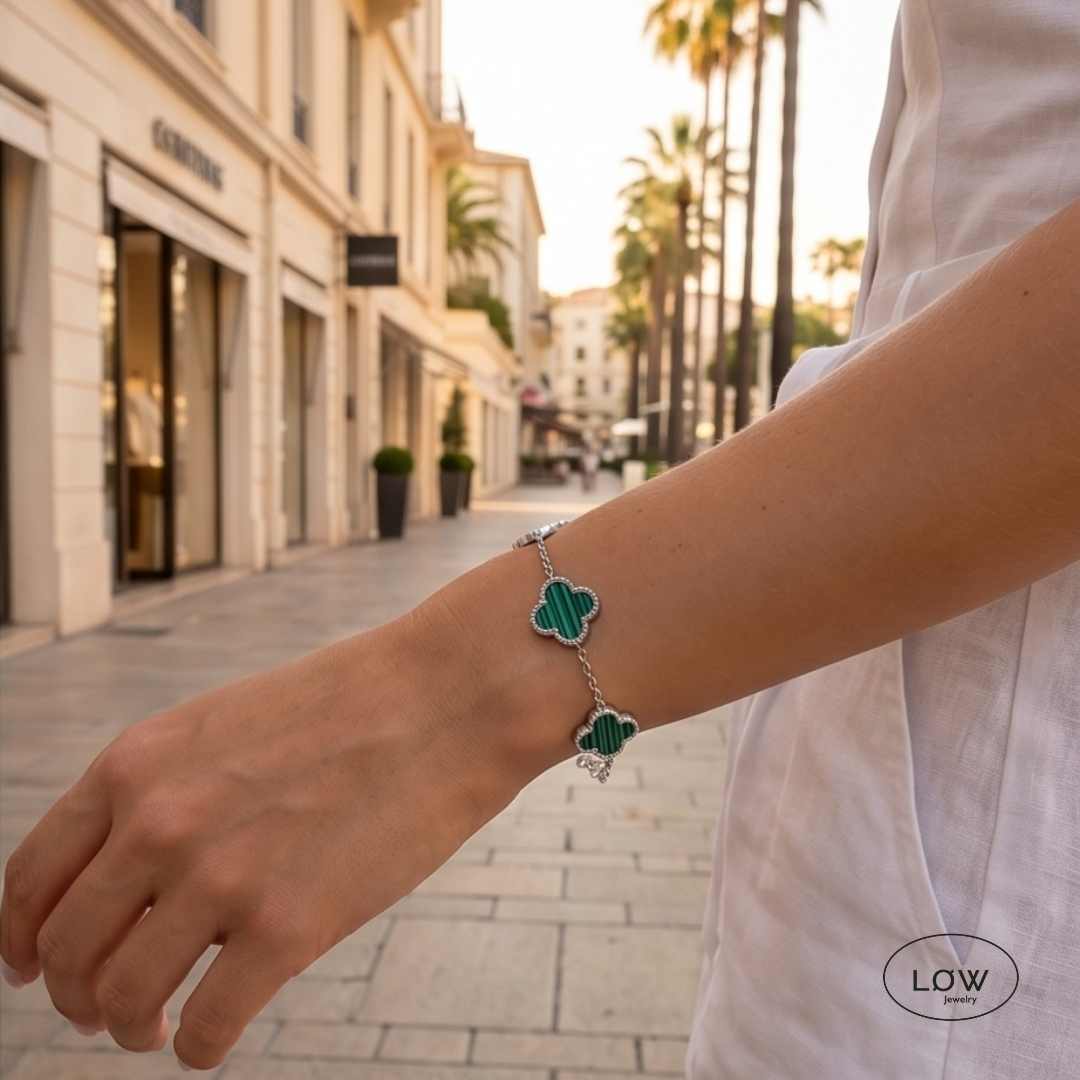 Firkløver armbånd Color Clover Bracelet – 18K White Gold fra LØW Jewelry