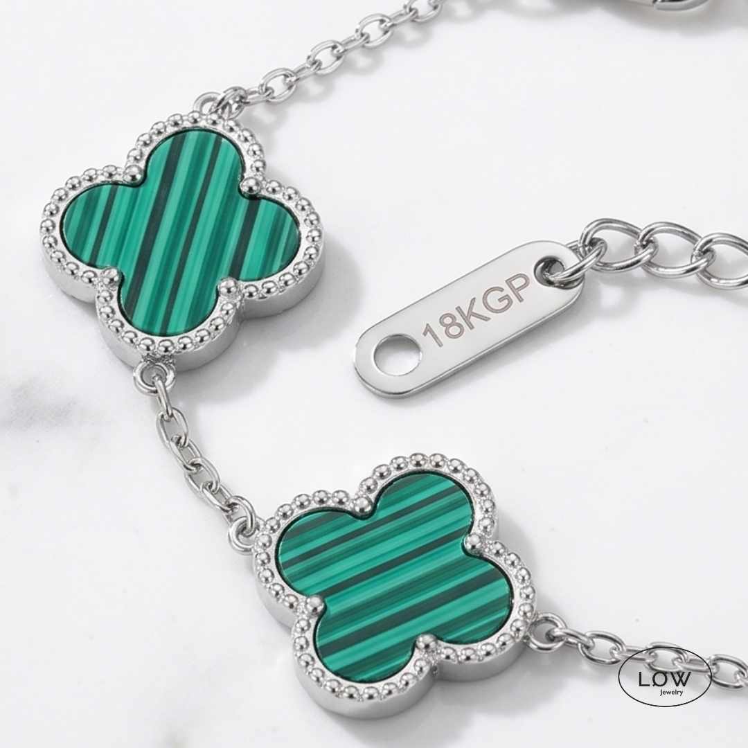 Firkløver armbånd Color Clover Bracelet – 18K White Gold fra LØW Jewelry