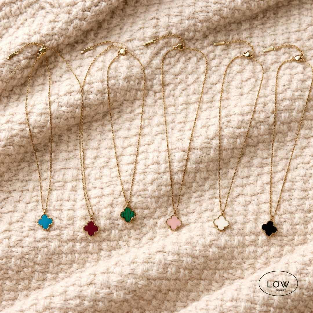 Firkløver halssmykke Color Clover Necklace – 18K Gold fra LØW Jewelry