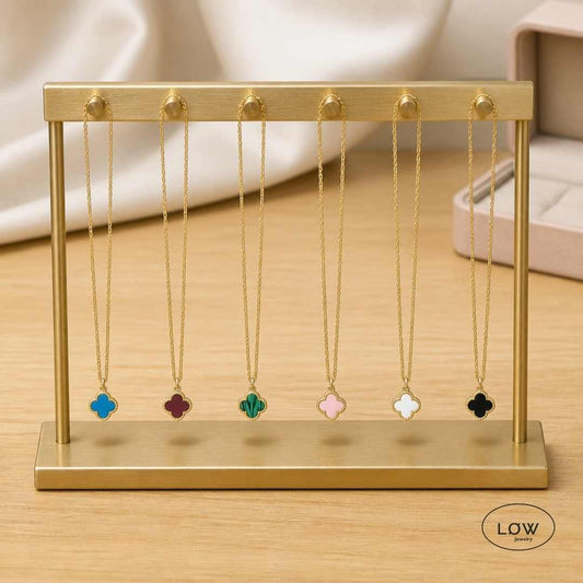 Firkløver halssmykke Color Clover Necklace – 18K Gold fra LØW Jewelry