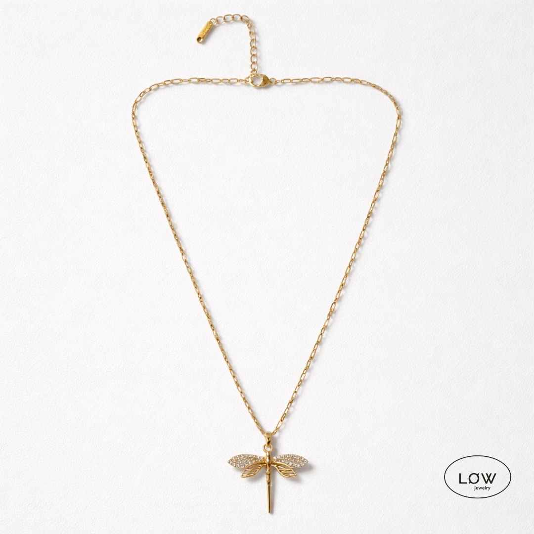 Halssmykke Dragonfly Zircon Necklace LØW jewelry