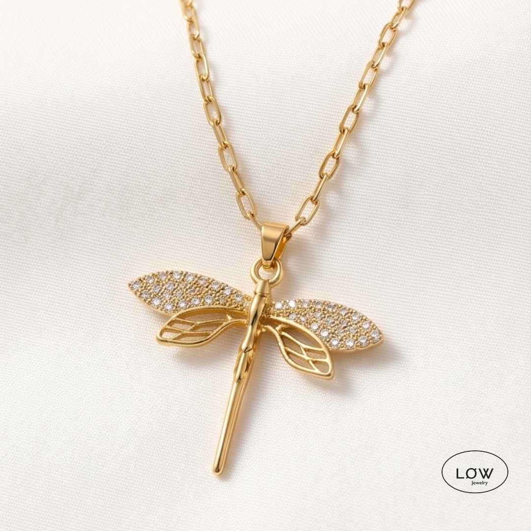 Halssmykke Dragonfly Zircon Necklace LØW jewelry