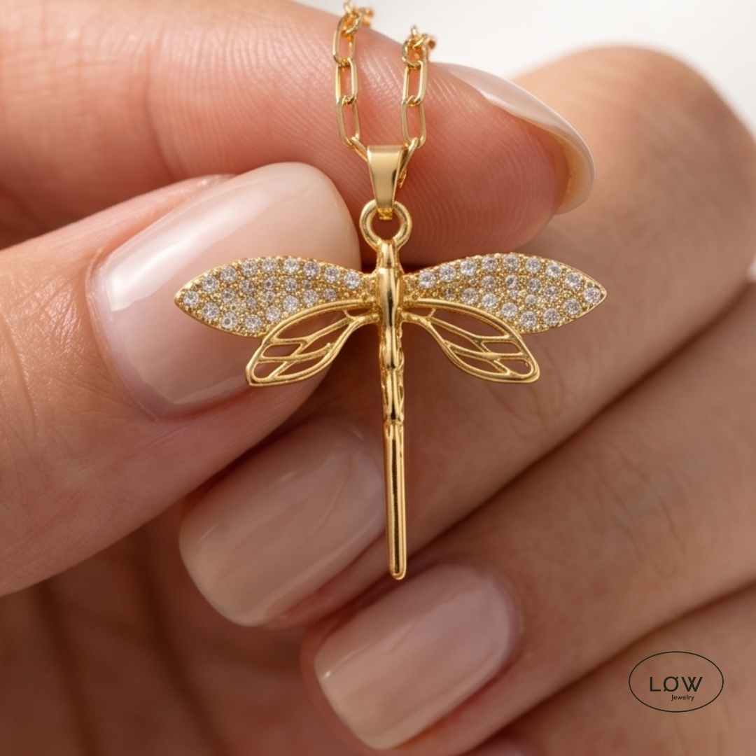 Halssmykke Dragonfly Zircon Necklace LØW jewelry