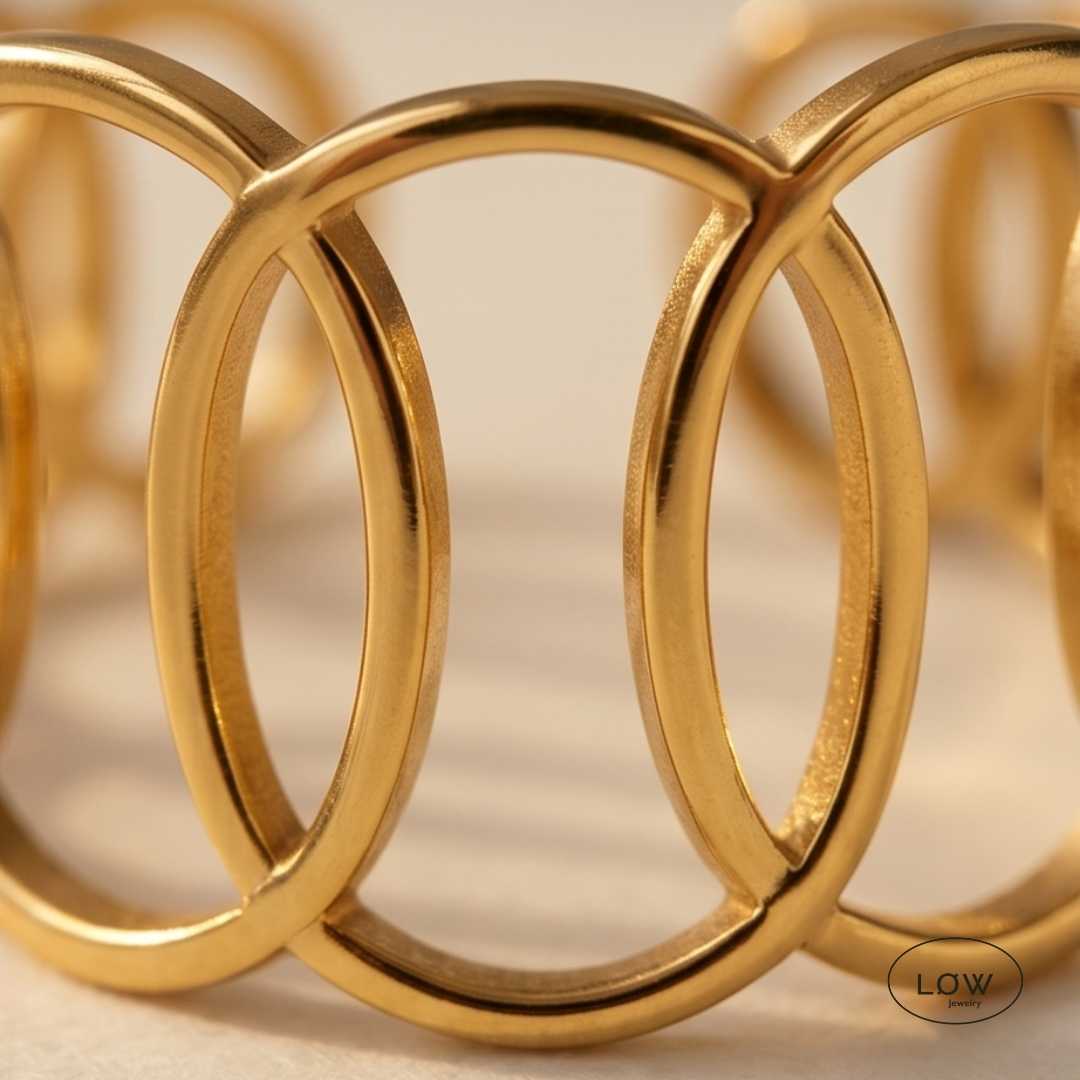 Eira Mesh Open Ring fra LØW Jewelry justerbar ring