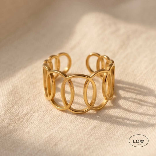 Eira Mesh Open Ring fra LØW Jewelry justerbar ring