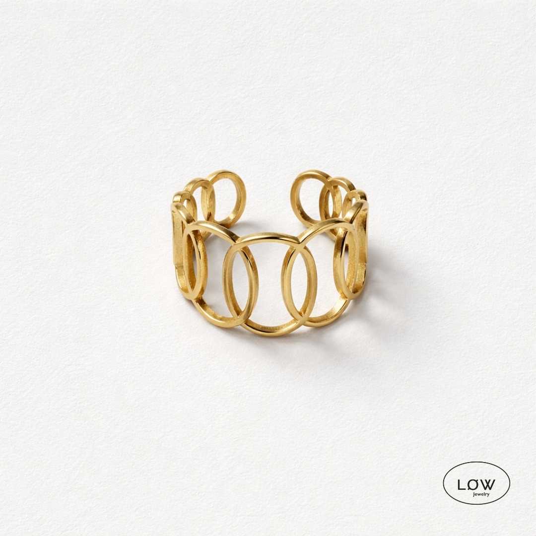 Eira Mesh Open Ring fra LØW Jewelry justerbar ring