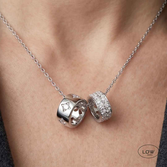 Eternal Duo Zircona White Gold fra LØW Jewelry stainless steel 18k plated
