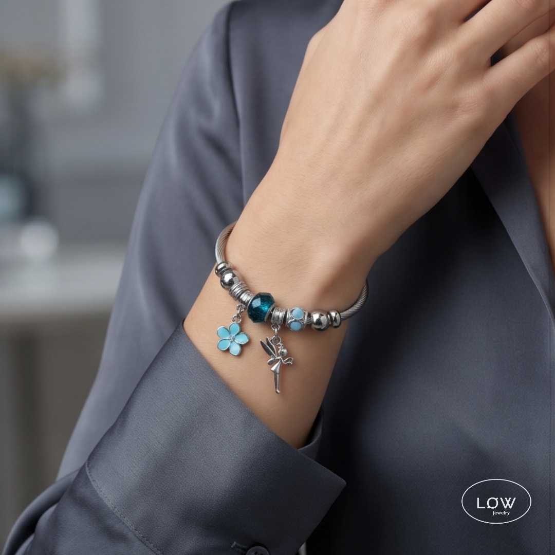Charms armbånd ferdig fylt LØW Jewelry Fantasy Charm Bracelet LØW Turkis