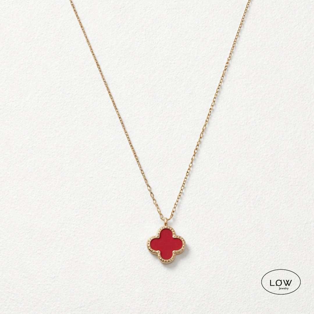 Firkløver halssmykke Color Clover Necklace – 18K Gold fra LØW Jewelry