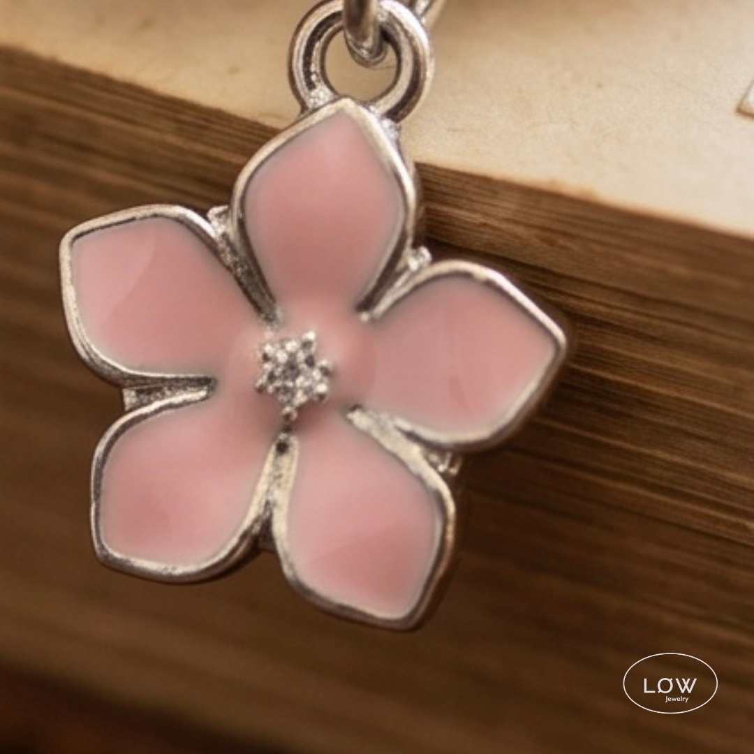 Flower Muse Charms Bracelet Pink | Rosa charms armbånd LØW Jewelry