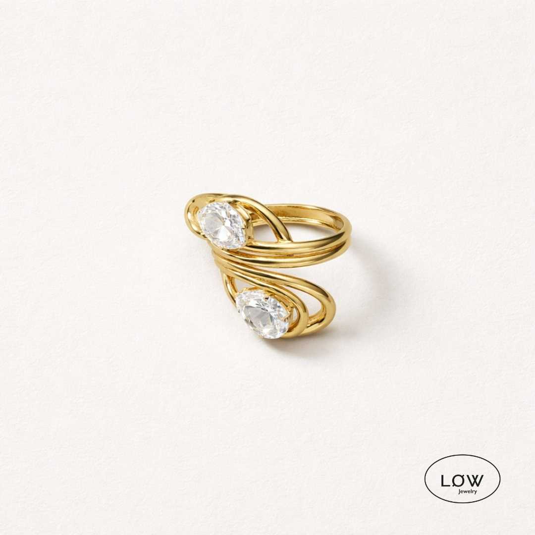Flowing Zircon Open Ring