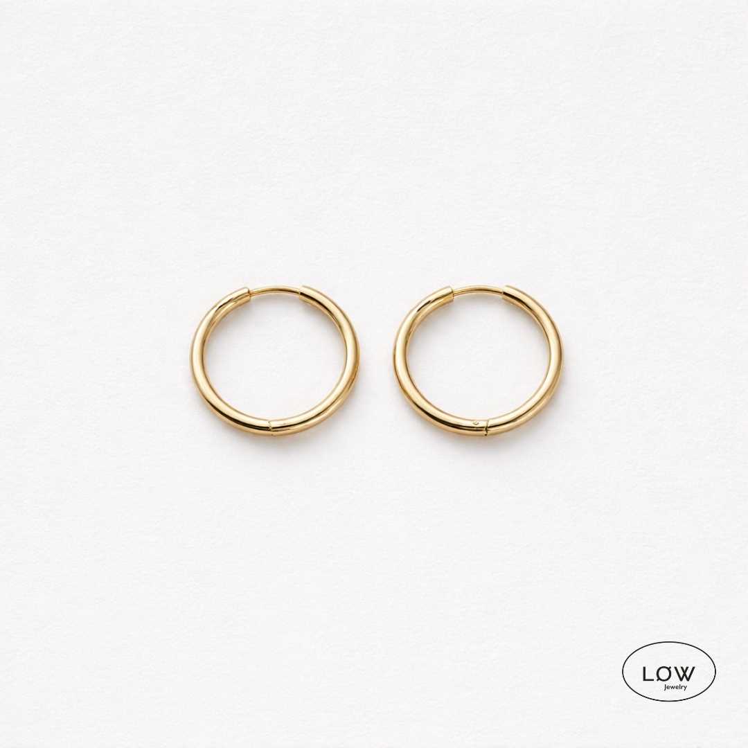 ørepynt, hoops Golden Essential Hoop Earrings LØW Jewelry