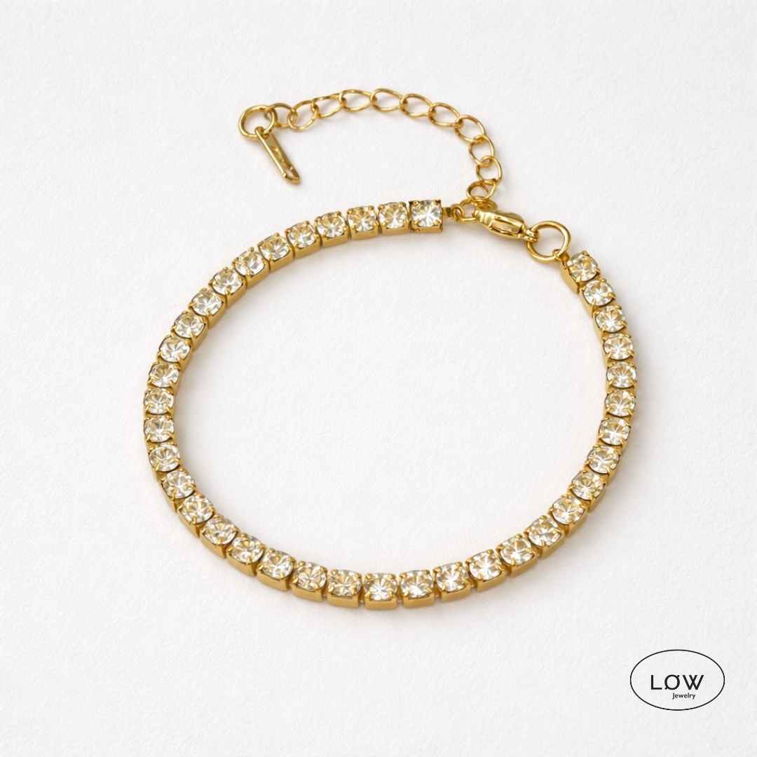 Golden Radiance Tennis Bracelet LØW Jewelry stainless steel zircona