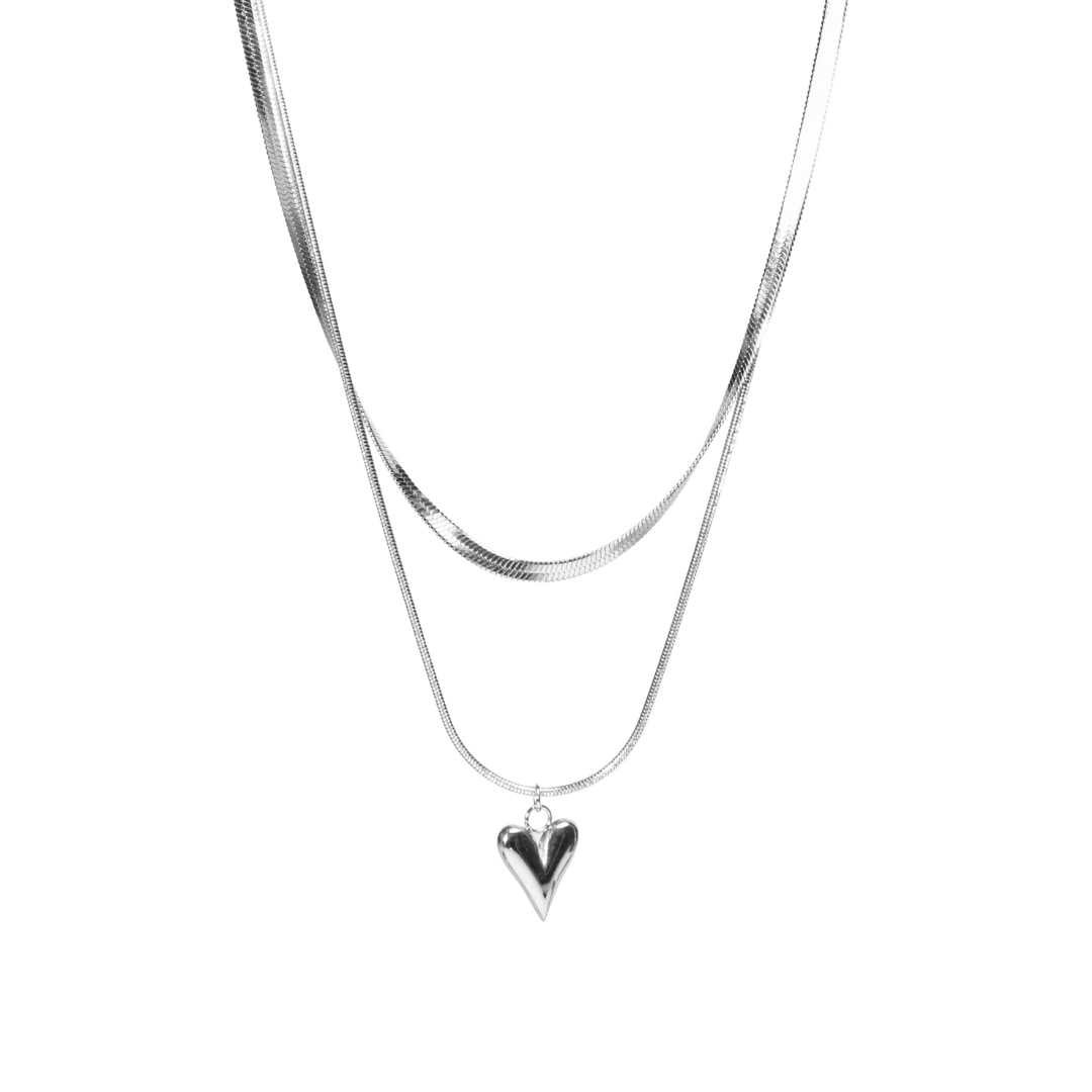 Halssmykke Dobbelt med Hjerte LØW Jewelry