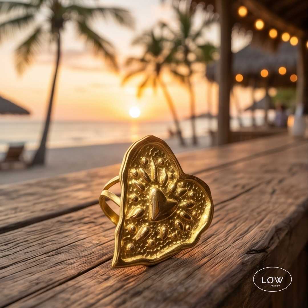 Heart Boho Statement Ring fra LØW Jewelry justerbar open ring