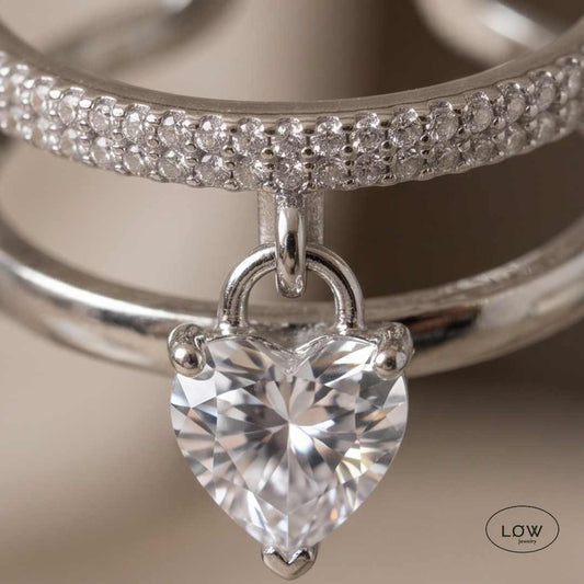 Heart Charm Open Ring – charms ring, justerbar ring justerbar charmsring ØW Jewelry