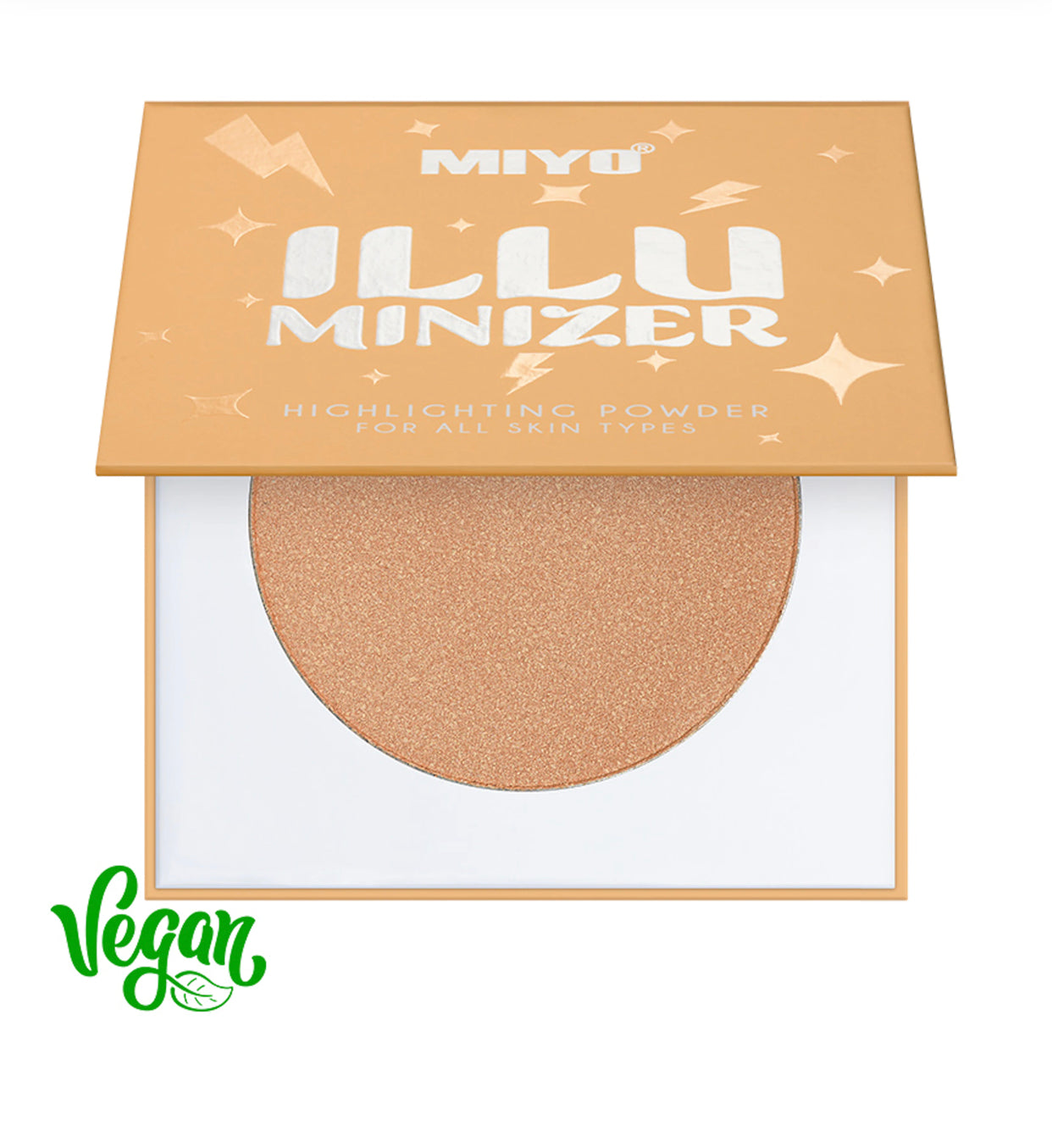 Gullskimmer highlighter fra Miyo i en lekker forpakning med speil