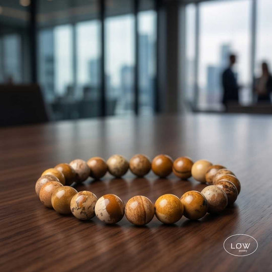 Jasper Stone Bead Bracelet fra LØW Jewelry perle armbånd
