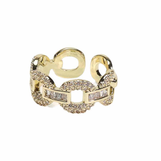 justerbar open ring med zircona stener LØW Jewelry