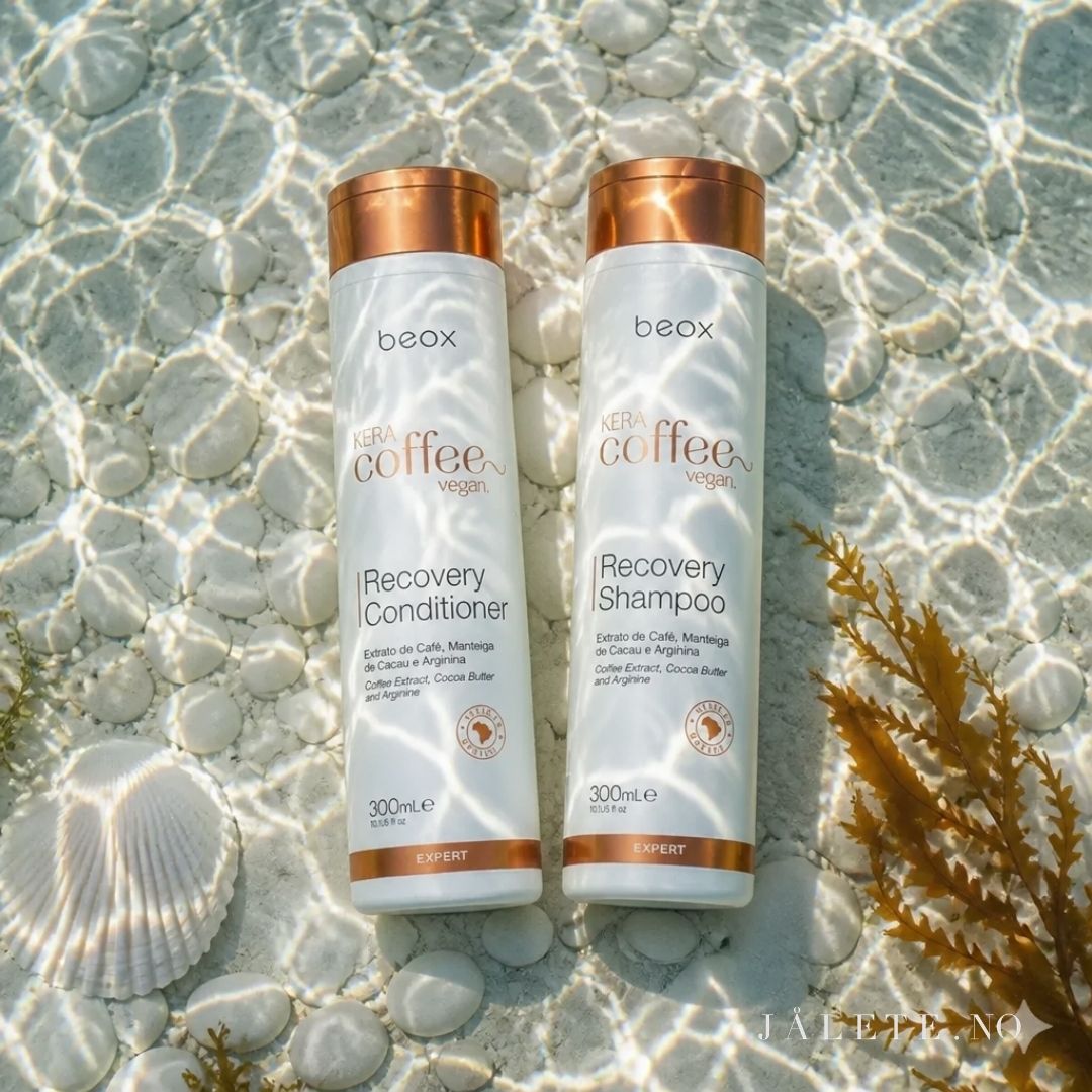 KeraCoffee Vegan Shampoo & Conditioner gir pleie, fuktighet og glans til keratinbehandlet, tørt, slitt og frizzy hår.