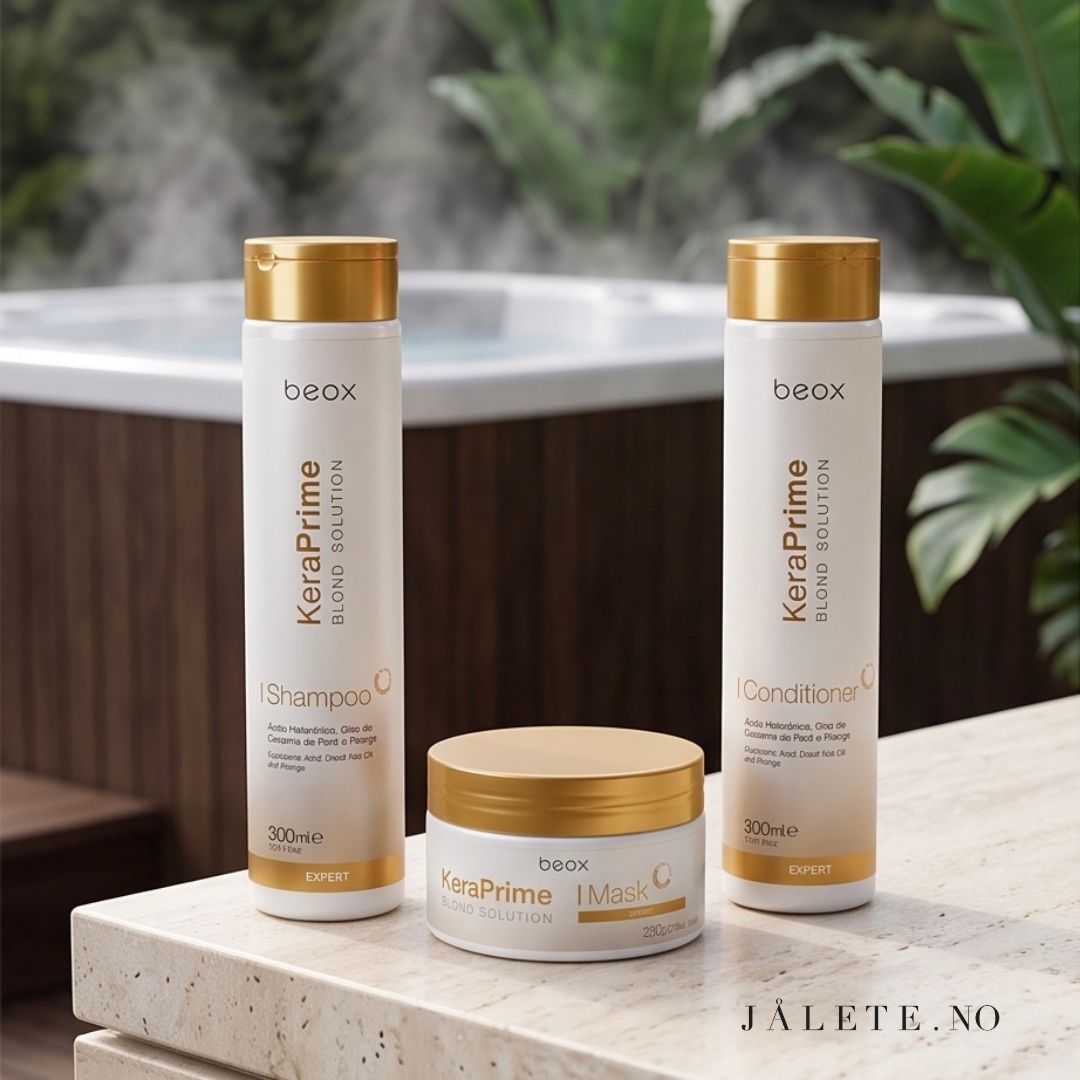 Komplett KeraPrime hårpleiesett med shampoo, conditioner og masque. For tørt, slitt og behandlet hår og pleie etter keratinbehandling.