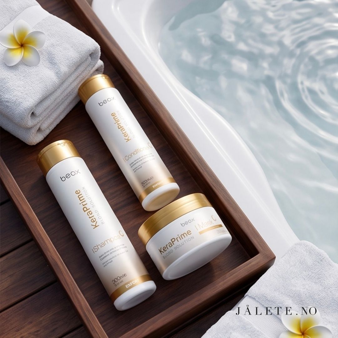 Komplett KeraPrime hårpleiesett med shampoo, conditioner og masque. For tørt, slitt og behandlet hår og pleie etter keratinbehandling.