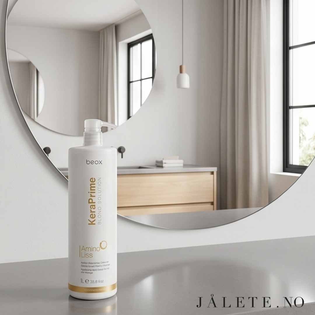 KeraPrime keratinbehandling hjemme for blondt hår med lilla pigmebter. Sunnere, sterkere, glattere og mindre frizzy hår. Jålete.no