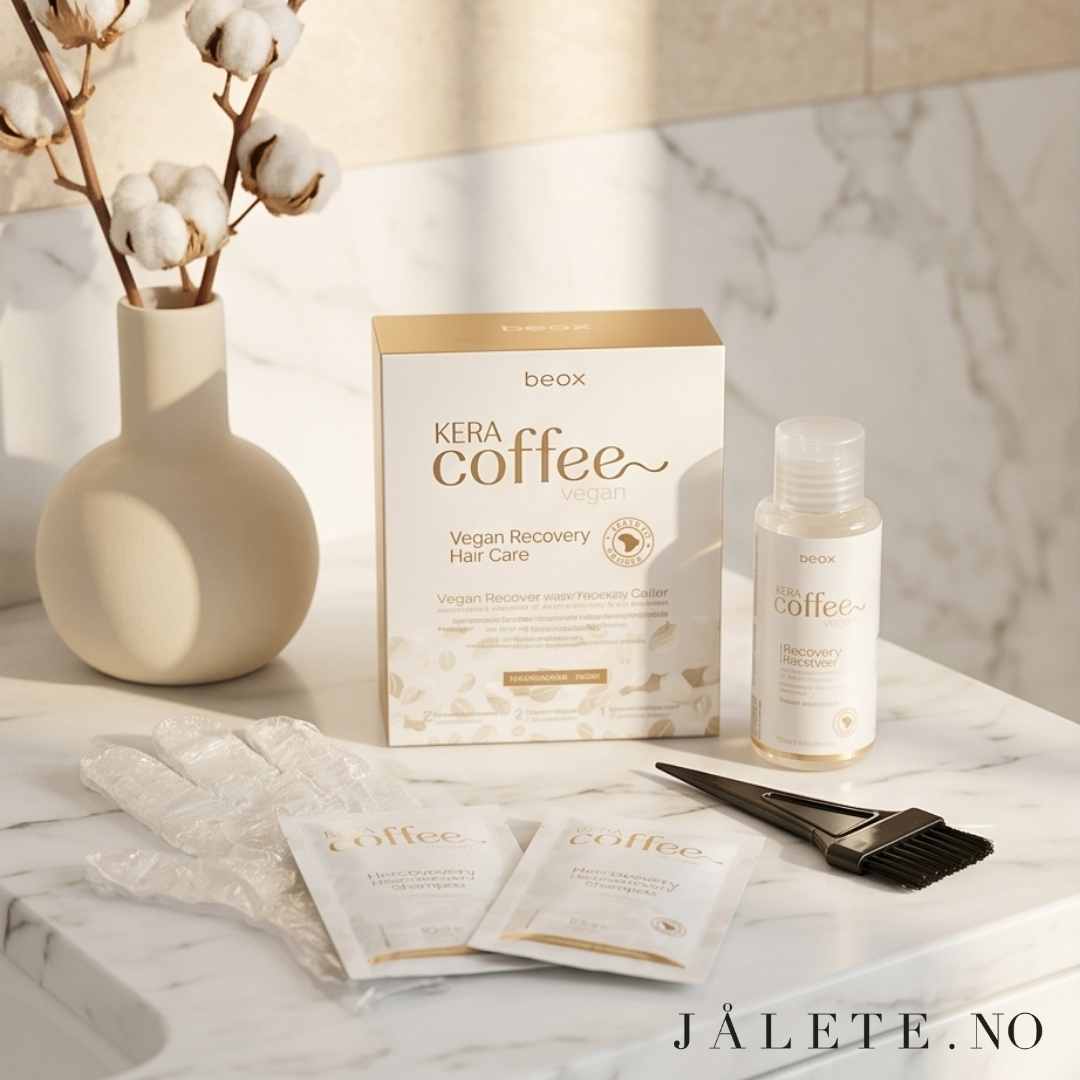 Keratinbehandling KeraCoffee Vegan keratin hjemme vegansk resultat før og etter ekte reviews