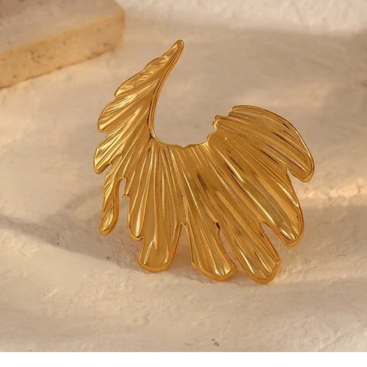 Ring Go with The Flow, rustfritt stål, nikkelfritt, 18K gullbelagt fra LØW Jewelry