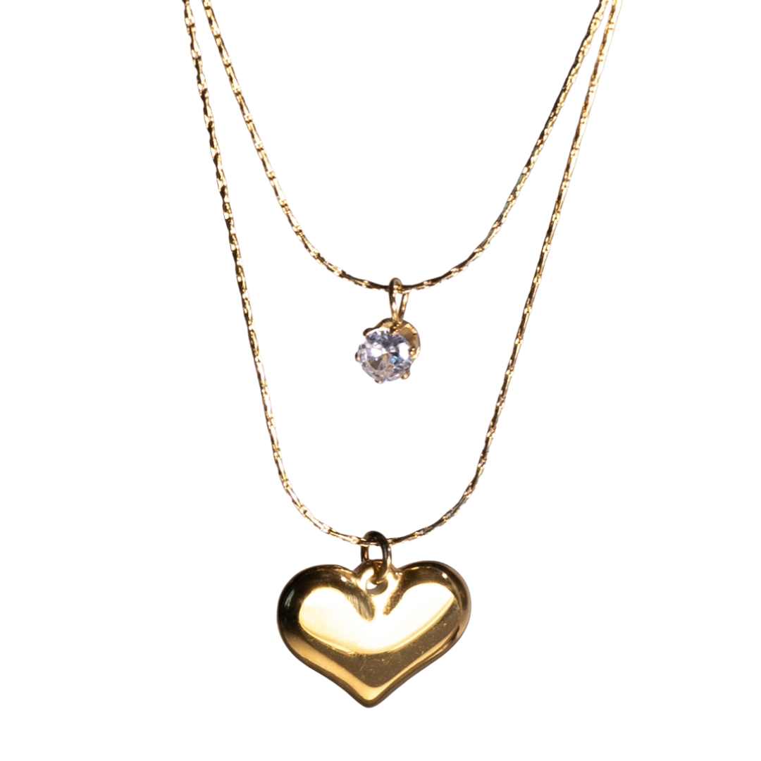 Halssmykke LoveMe, Titanium stål, nikkelfritt, Gullforgylt fra LØW Jewelry