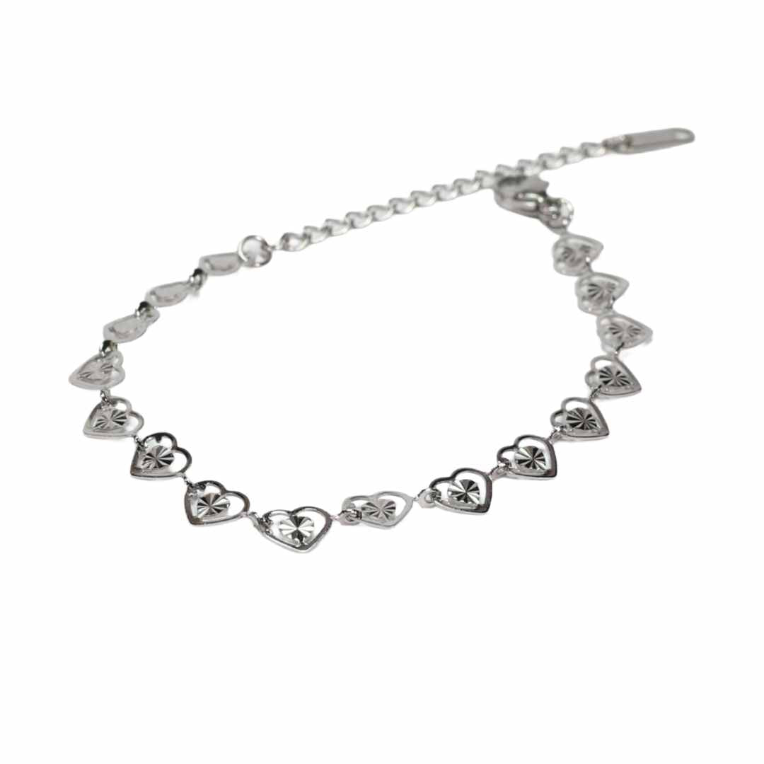 Armbånd Dobbel Hjerter, rustfritt stål, nikkelfritt, 18K gullbelagt fra LØW