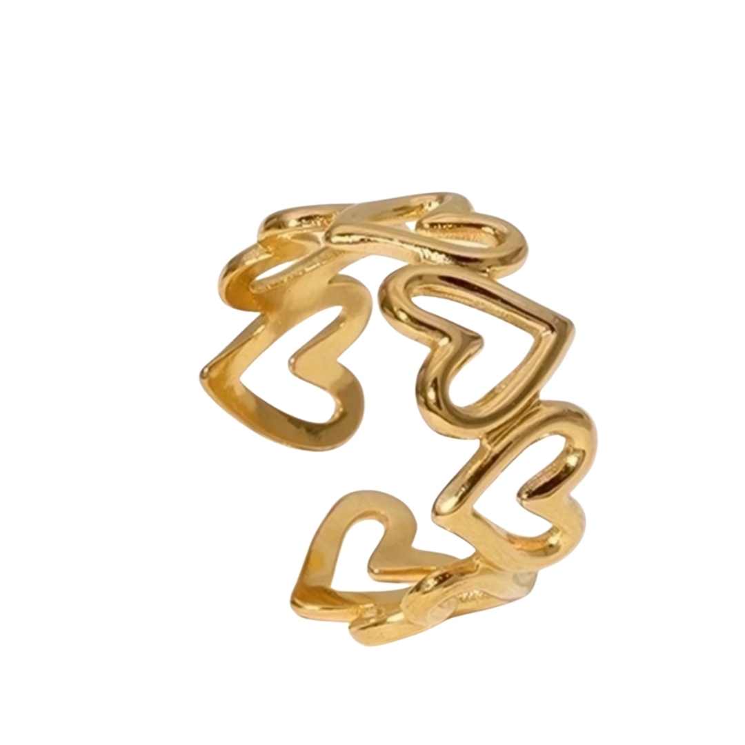Ring Hjerter – justerbar ring i rustfritt stål | LØW Jewelry