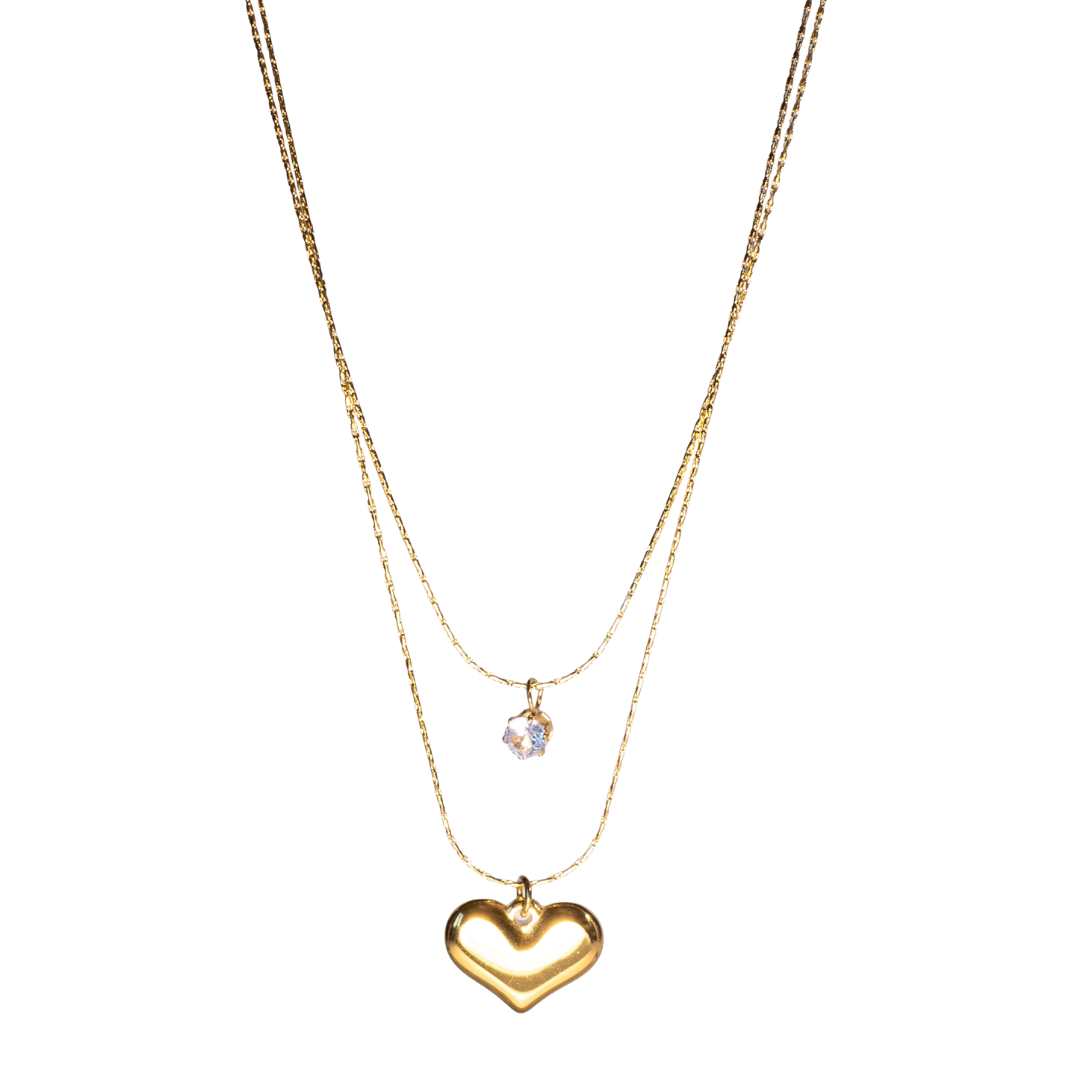 Halssmykke LoveMe, Titanium stål, nikkelfritt, Gullforgylt fra LØW Jewelry