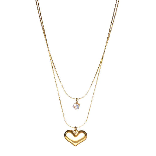 Halssmykke LoveMe, Titanium stål, nikkelfritt, Gullforgylt fra LØW Jewelry