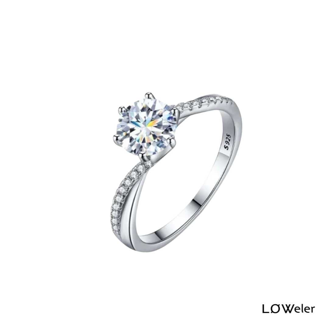Lab Grown Moissanite Ring 1CT – Sterling Silver