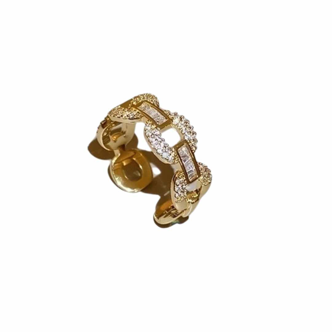 justerbar open ring med zircona stener LØW Jewelry