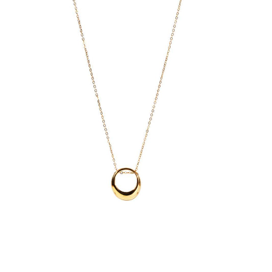 Halssmykke Full Circle, Titanium stål, nikkelfritt, Belagt 18K Gull fra LØW Jewelry