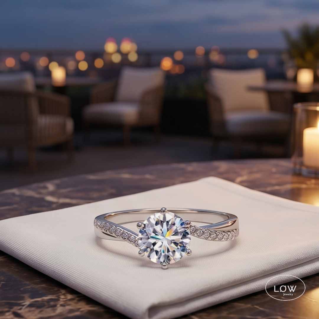 Lab Grown Moissanite Ring 1CT – Sterling Silver fra LØWELER LØW Jewelry