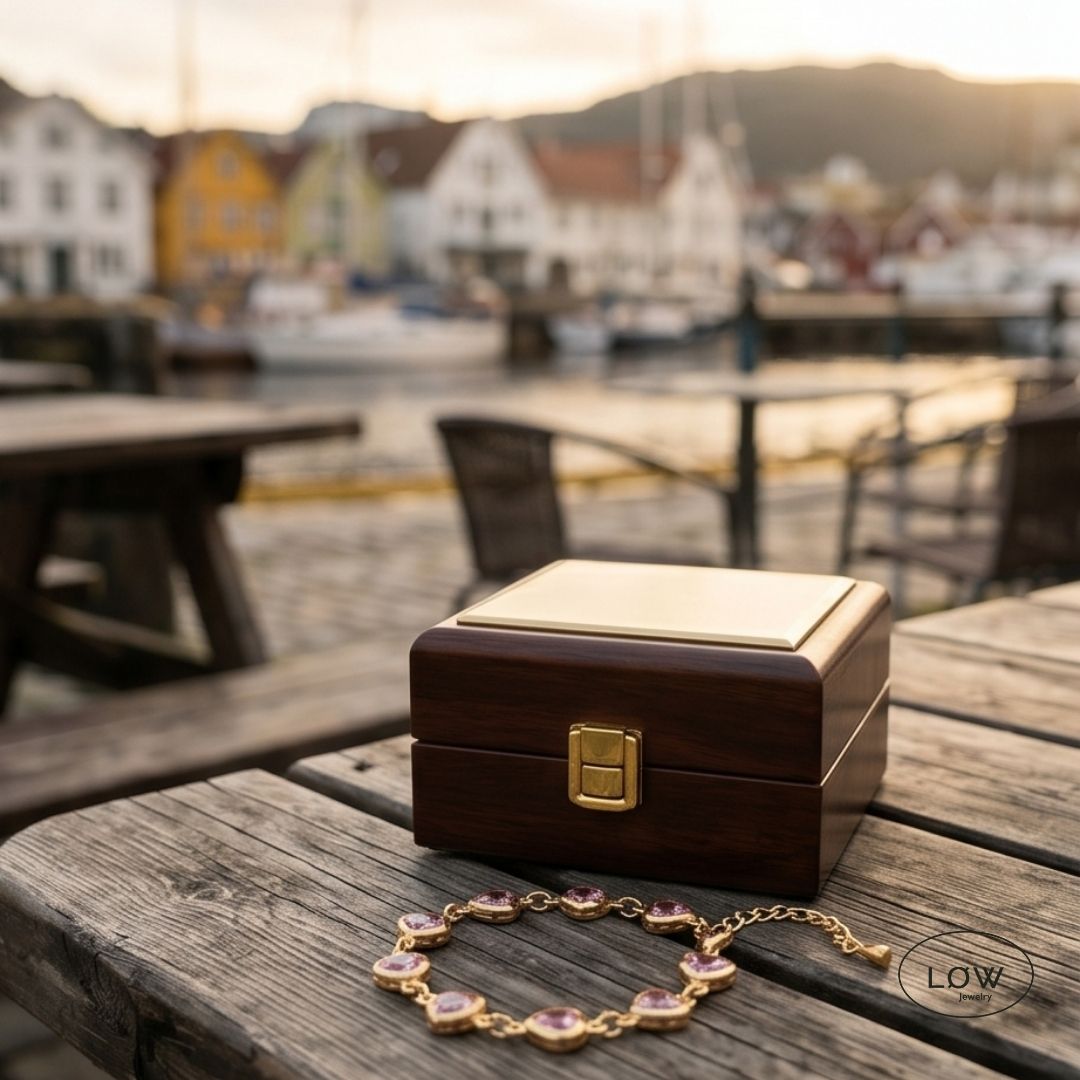 Light Pink Glass Heart Bracelet – lyserosa hjertearmbånd