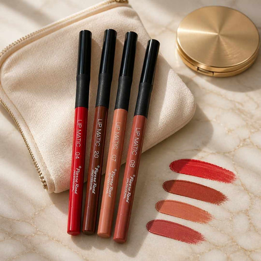  Pierre René Lip Matic Lipliner er en vannfast lipliner i twist-format (ingen spissing) som gir presis definisjon og bedre hold under gloss eller lip oil.