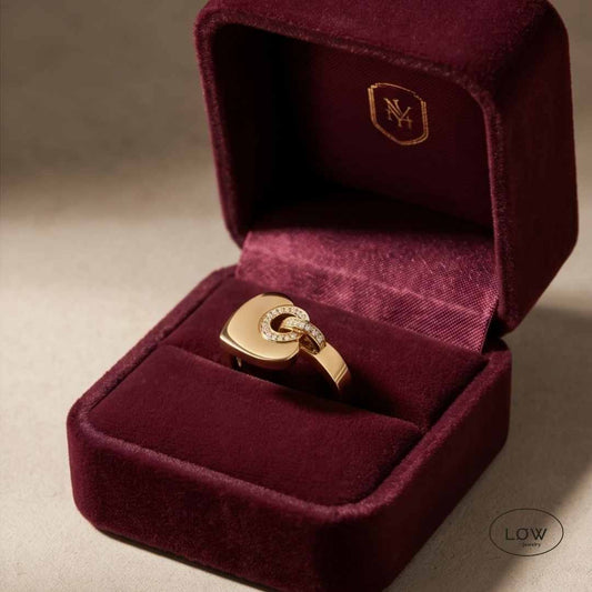 LoveHeart ring – charms ring med hjertecharms ring med charms og zirconestener LØW Jewelry