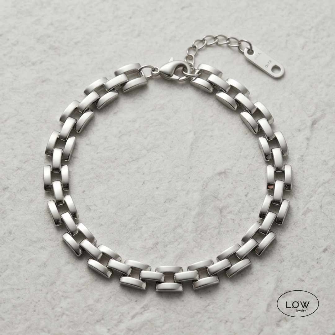Monarch Link Bracelet Silver fra LØW Jewelry Sølvfarget Lenkearmbånd
