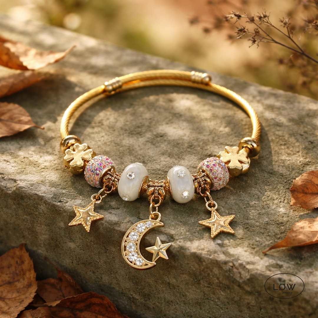 Charms armbånd ferdig fylt charmsarmbånd LØW Jewelry hvit