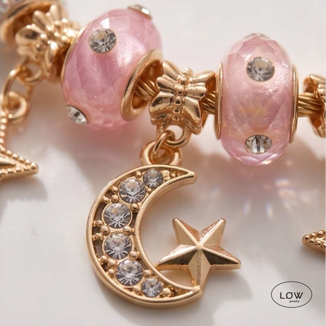 Charms armbånd ferdig fylt charmsarmbånd LØW Jewelry zircona