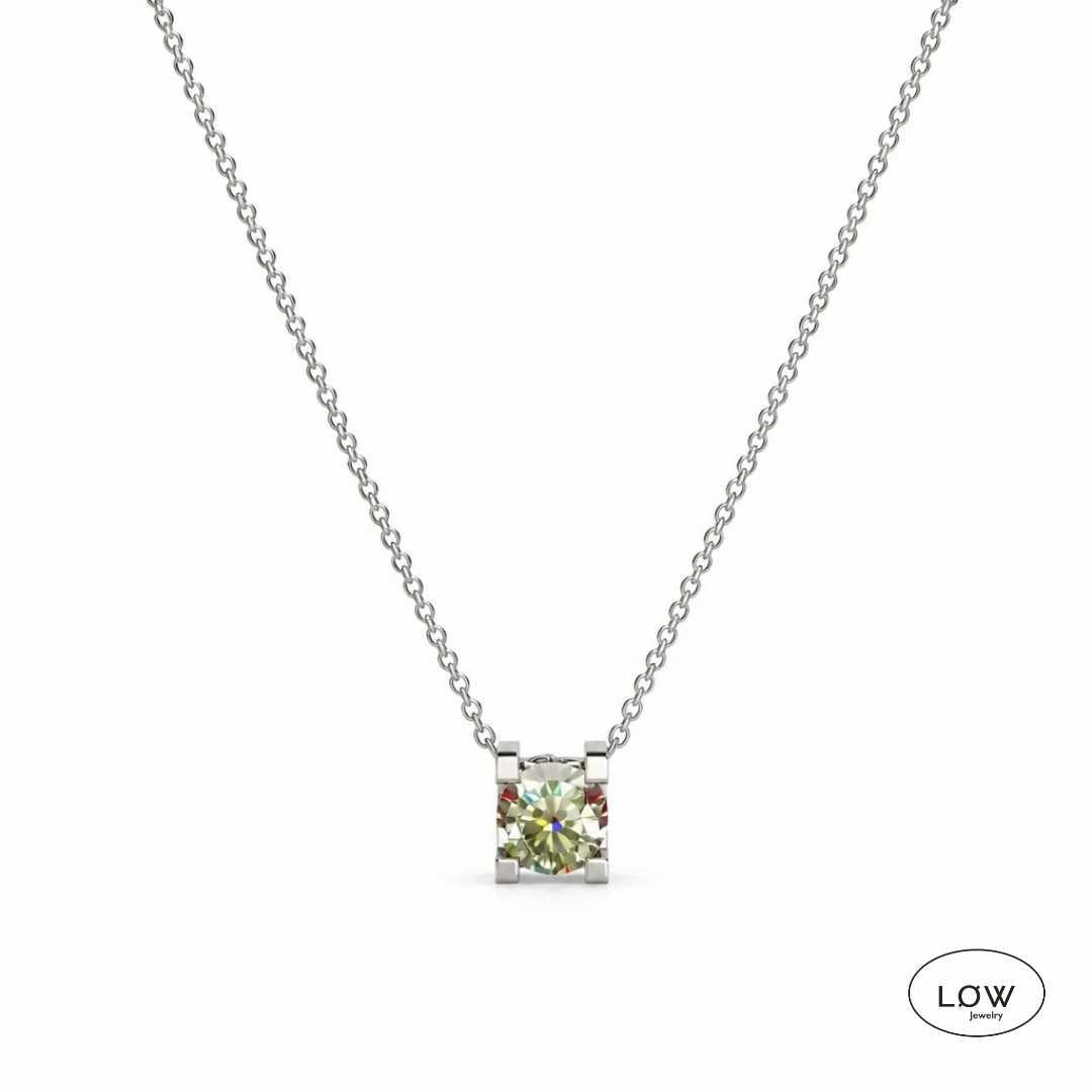 Ocean Glow Moissanite Necklace 1CT fra LØWeler 925 sterling sølv LØW Jewelry