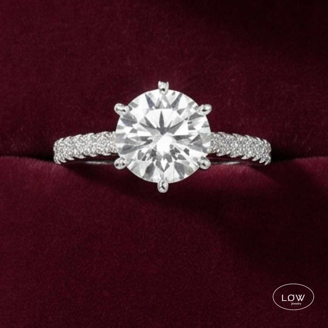 One Carat Vintage Ring Silver fra LØW Jewelry justerbar open ring