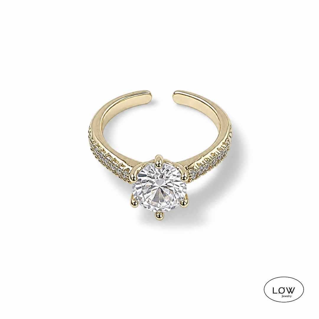 One Carat Vintage Ring Gold fra LØW Jewelry justerbar open ring